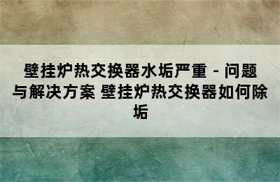 壁挂炉热交换器水垢严重 - 问题与解决方案 壁挂炉热交换器如何除垢